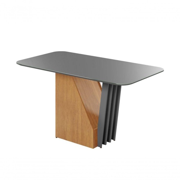 Encontraproduto.com.br - Mesa Harpa Candian 120Cm Tampo Copo Jcm Movelaria Cinamomo/Grafite