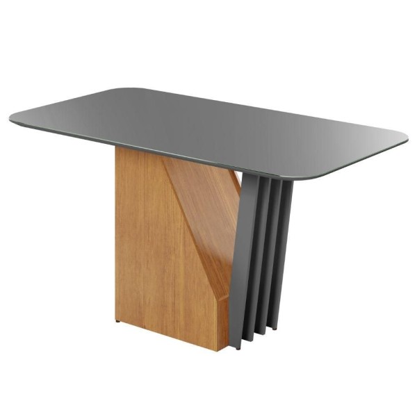 Encontraproduto.com.br - Mesa Harpa Candian 120Cm Tampo Copo Jcm Movelaria Cinamomo/Grafite