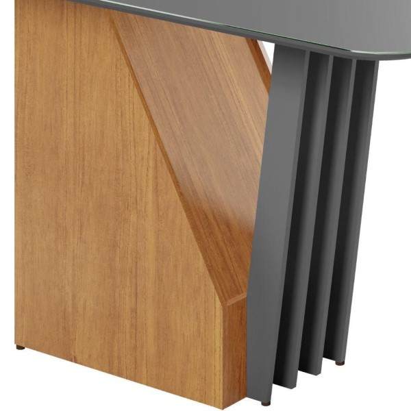 Encontraproduto.com.br - Mesa Harpa Candian 120Cm Tampo Copo Jcm Movelaria Cinamomo/Grafite