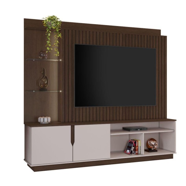 Encontraproduto.com.br - Estante Home Para Tv Até 60 Polegadas Amparo Candian - Jcm Movelaria Movelaria Café-off White