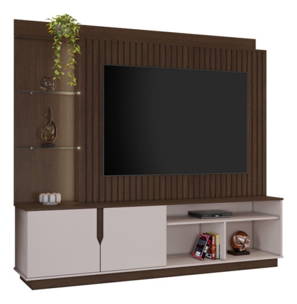 Encontraproduto.com.br - Estante Home Para Tv Até 60 Polegadas Amparo Candian - Jcm Movelaria Movelaria Café-off White