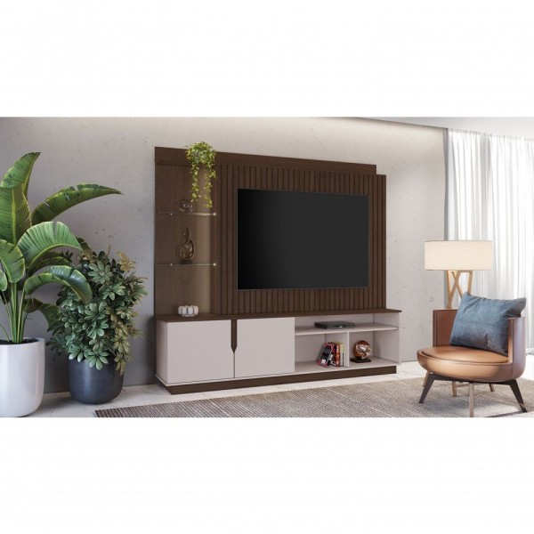Encontraproduto.com.br - Estante Home Para Tv Até 60 Polegadas Amparo Candian - Jcm Movelaria Movelaria Café-off White