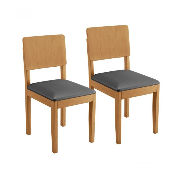 Encontraproduto.com.br - Kit 2 Cadeiras Decorativas Jade 01 Base Madeira Maciça - Jcm Movelaria Jolie 2911-57 Cinza