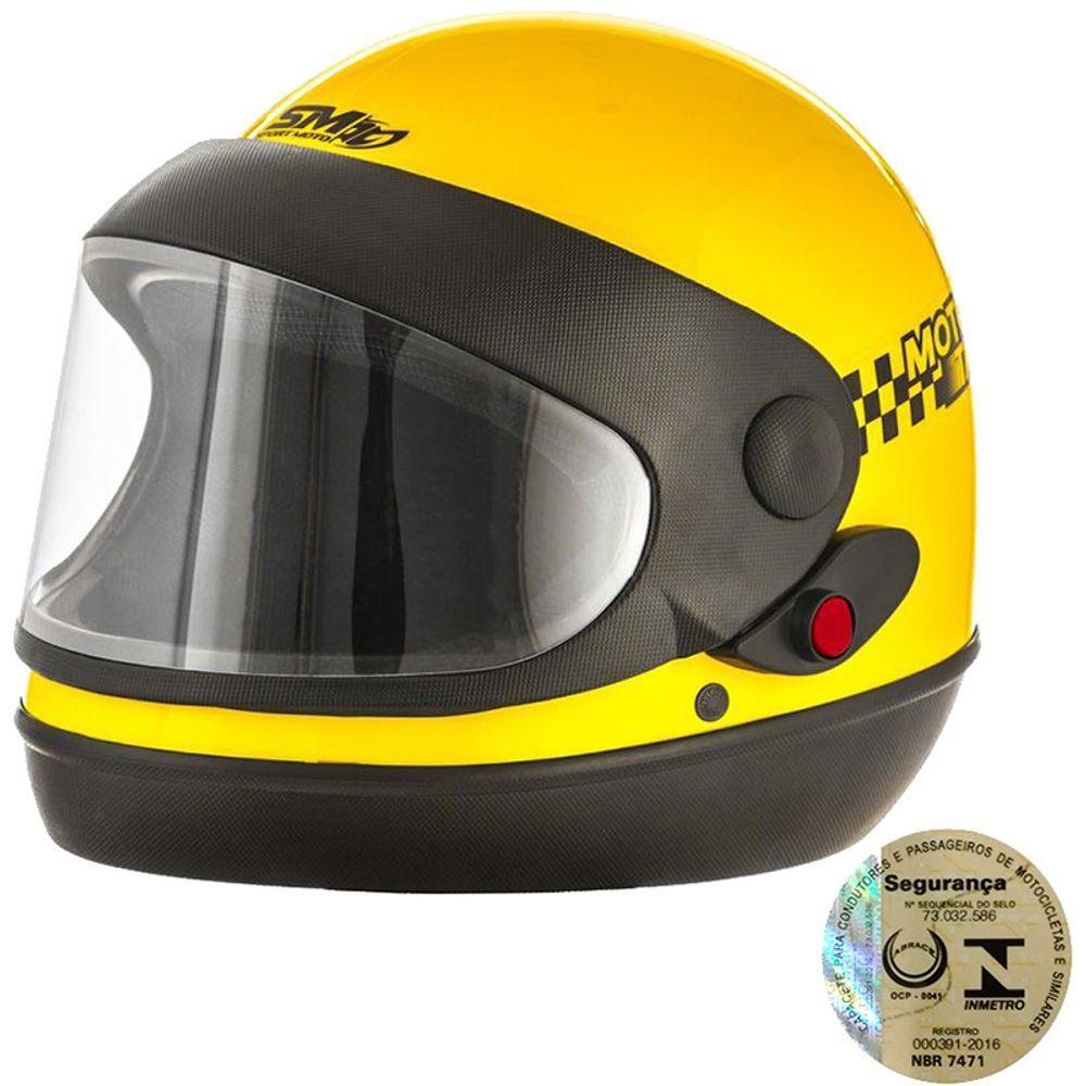 Capacete para Moto Táxi Pro Tork Sport Tamanho 56 Amarelo