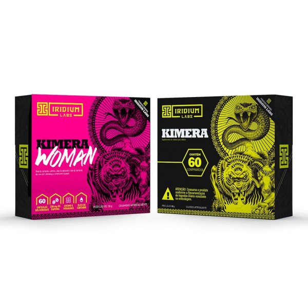 Termogênico Kimera Thermo 60 comprimidos + Termogênico Kimera Woman 60 comprimidos - Iridium Labs