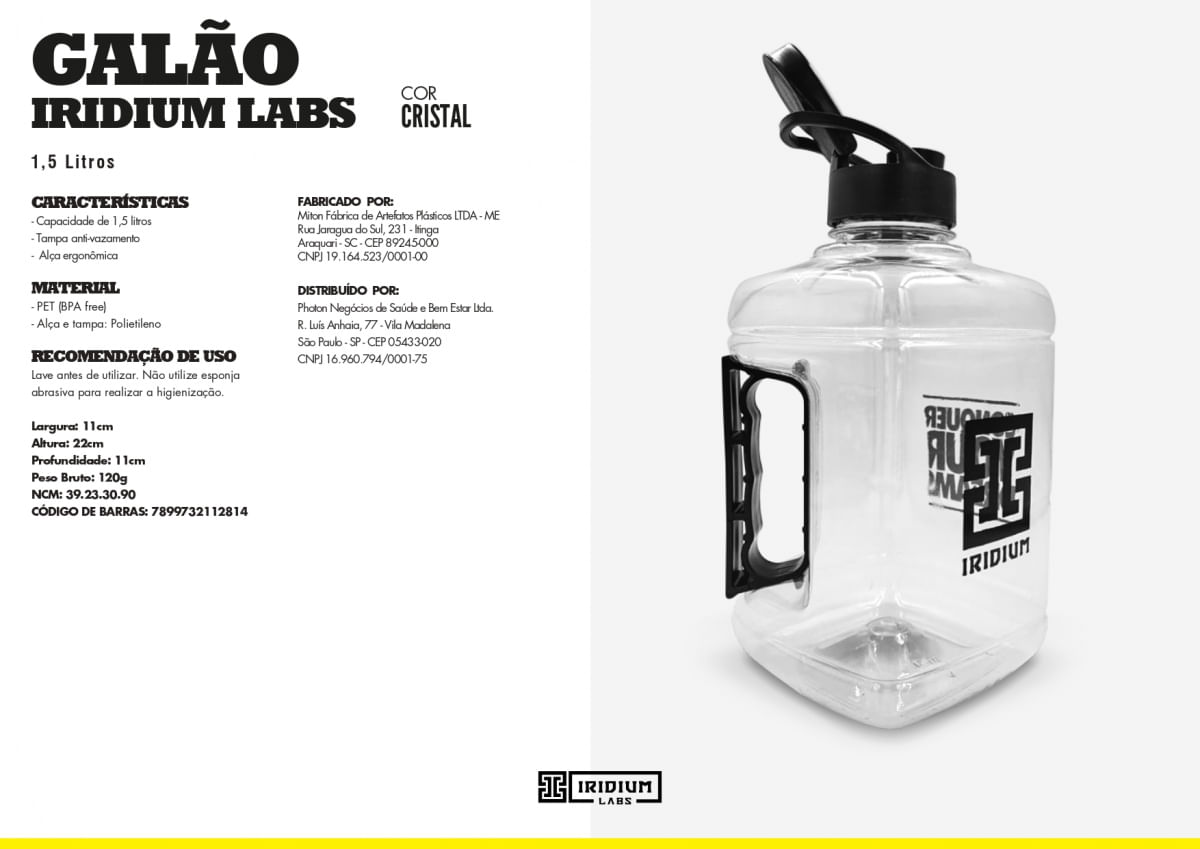 Kit 2x Creatina 90g + Galão 1,5L