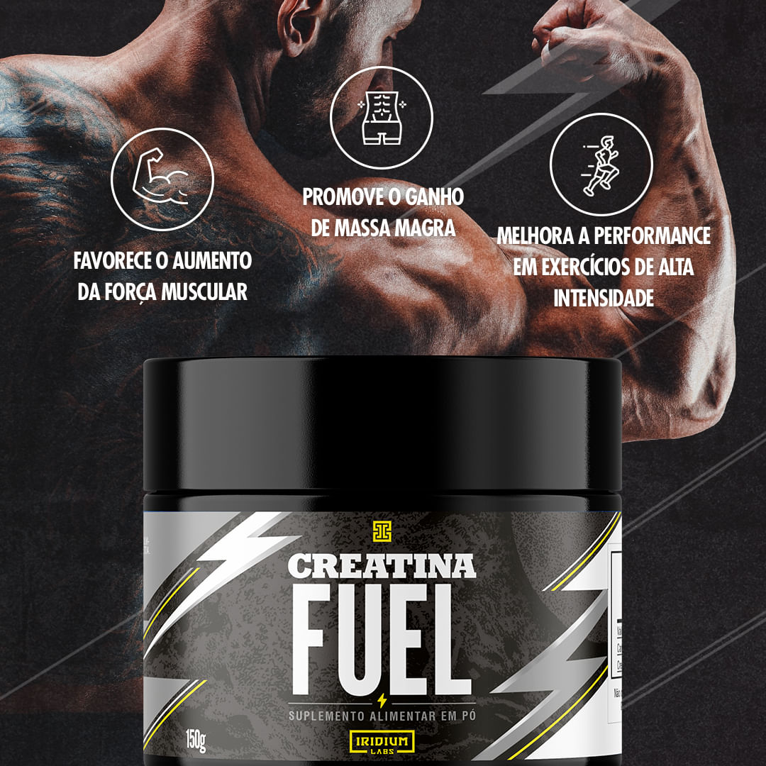 Kit 3x Creatina Fuel 150g + Galão 1,5l transparente