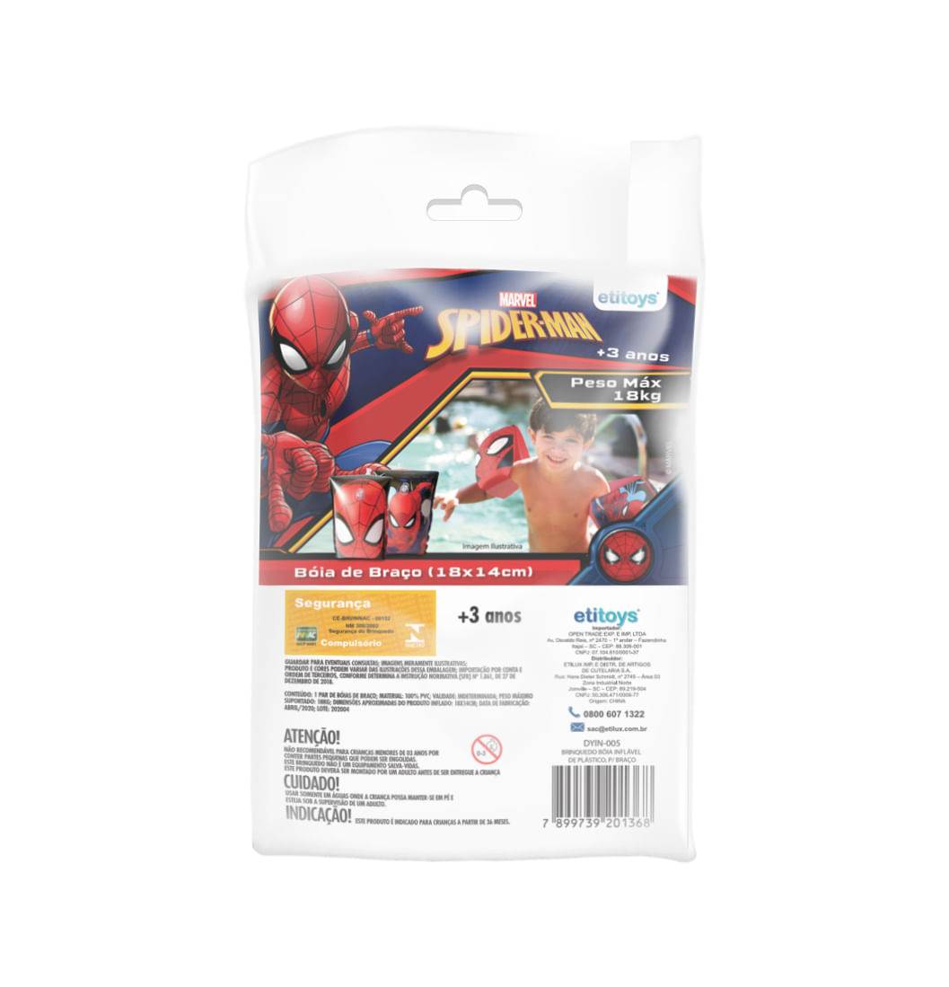 Encontraproduto.com.br - Acessórios De Praia e Piscina - Boia De Braço - 18X14Cm - Disney - Marvel - Spider-Man - Etilux