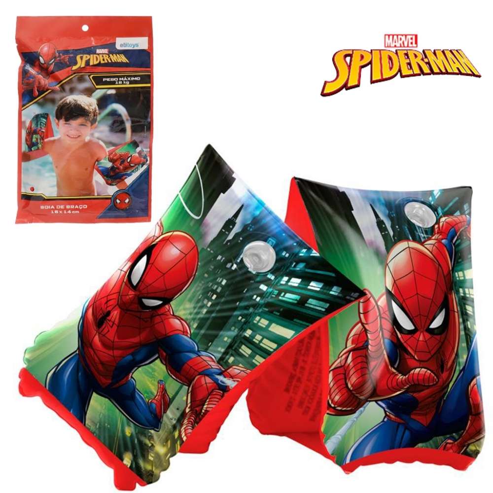 Encontraproduto.com.br - Acessórios De Praia e Piscina - Boia De Braço - 18X14Cm - Disney - Marvel - Spider-Man - Etilux