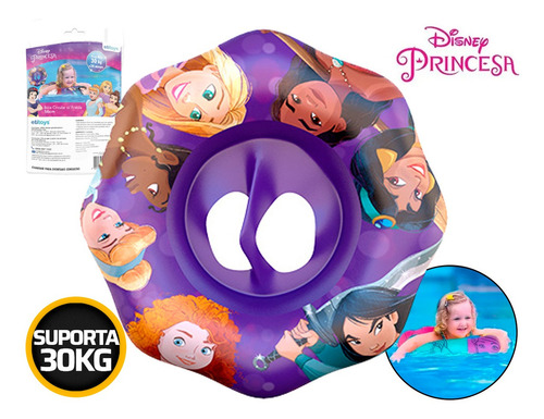 Encontraproduto.com.br - Boia Infantil Inflável Circular Com Fralda Princesas - Etilux