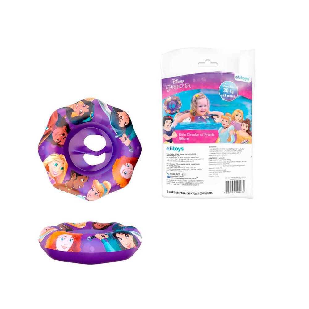 Encontraproduto.com.br - Boia Infantil Inflável Circular Com Fralda Princesas - Etilux