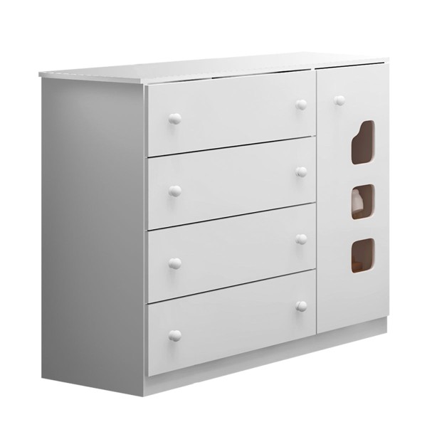 Encontraproduto.com.br - Cômoda Infantil Lívia com 4 Gavetas - Branco
