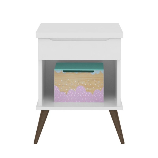 Mesa De Cabeceira Infantil Com 1 Gaveta Melinda Branco