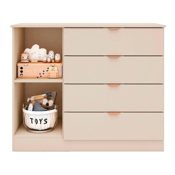 Encontraproduto.com.br - Cômoda Infantil Ayla Off White Phoenix Baby