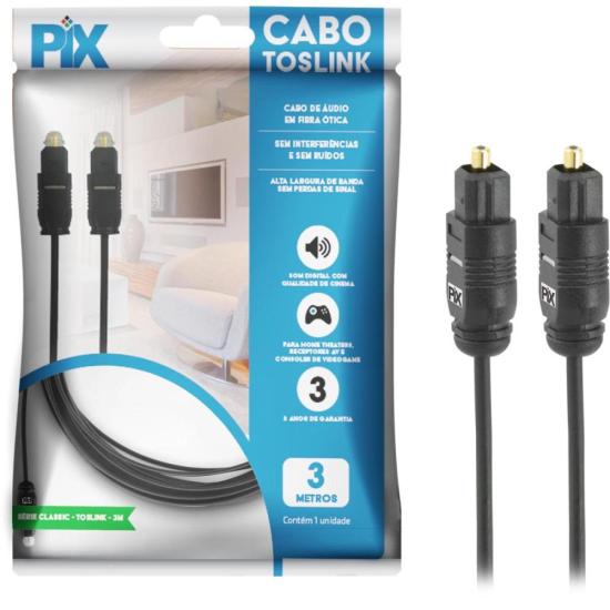 Encontraproduto.com.br - Cabo Óptico Toslink Basic 3 metros 018-9003 3 metros PIX