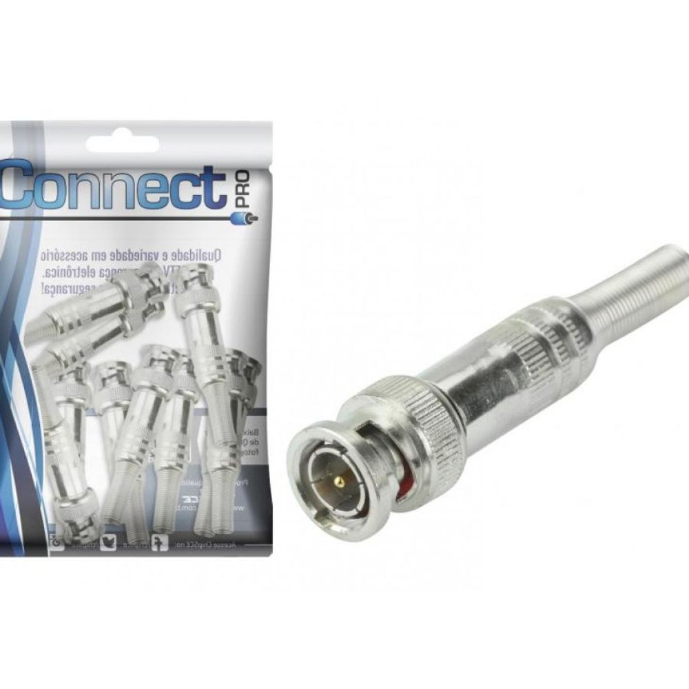 Encontraproduto.com.br - Conector BNC Macho 75 OHMS Santana RG-59 - 4MM Solda 025-0076
