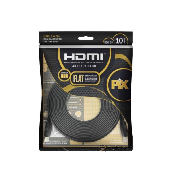 Encontraproduto.com.br - Cabo HDMI Flat 2.0 10M 4k UHD 3D Pix