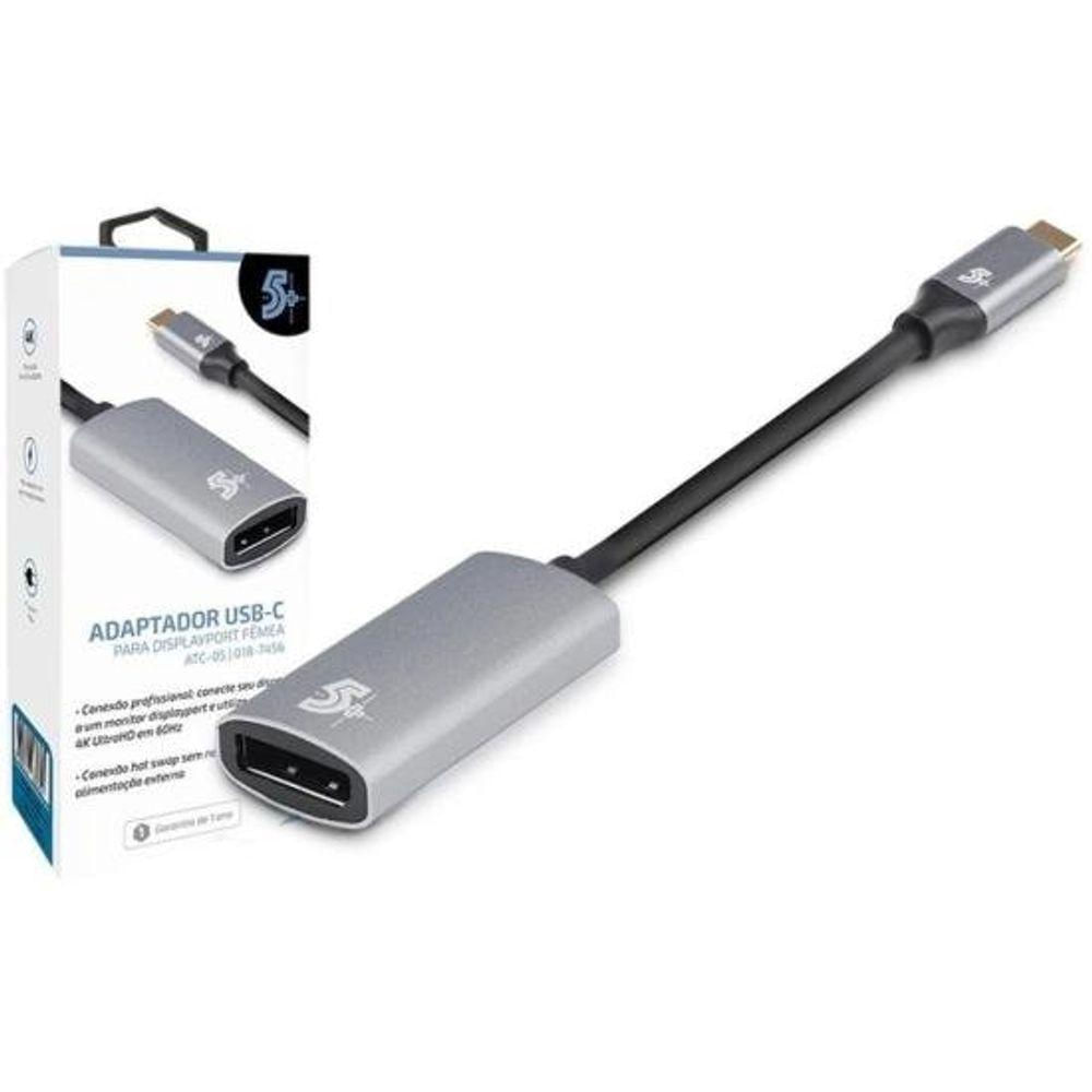 Cabo Adaptador Usb-C Para DisplayPort Fêmea 4k 60Hz