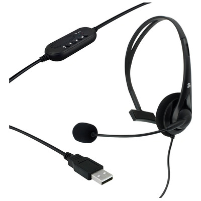 Encontraproduto.com.br - Headset 5+, Para Telefone e Computador, Conector USB, Preto - 015-0101