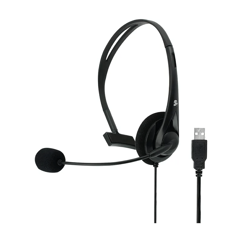 Encontraproduto.com.br - Headset 5+, Para Telefone e Computador, Conector USB, Preto - 015-0101