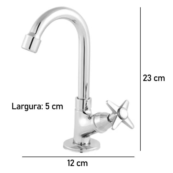 Encontraproduto.com.br - Torneira Para Lavatório Bica Móvel 1195 Com Arejador Acabemento C-23 Medida 1/2 D Metais Sanitários