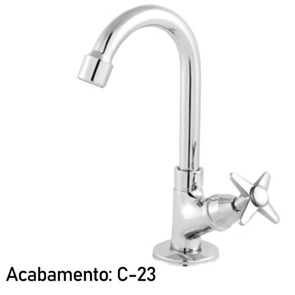 Encontraproduto.com.br - Torneira Para Lavatório Bica Móvel 1195 Com Arejador Acabemento C-23 Medida 1/2 D Metais Sanitários