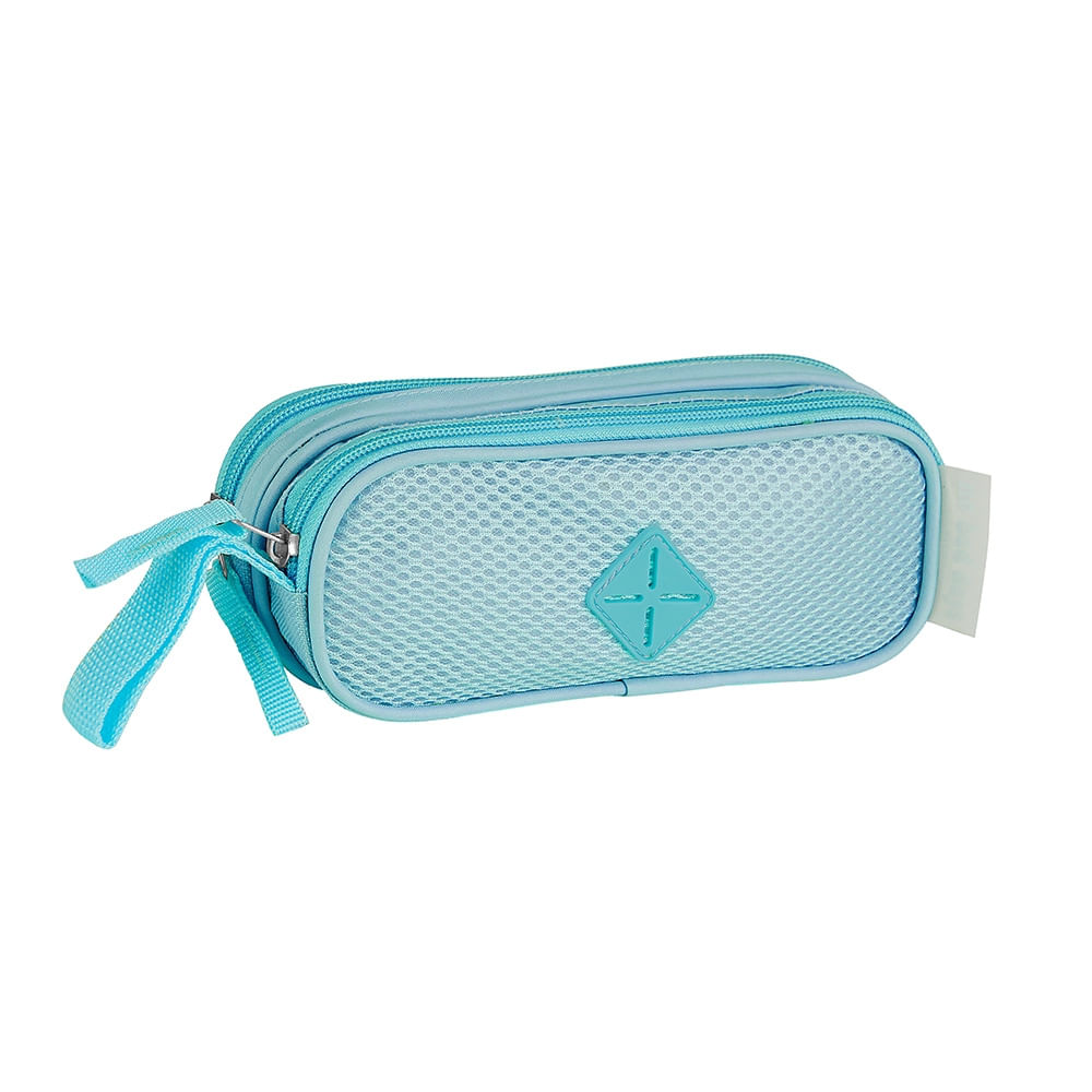 Encontraproduto.com.br - Estojo Escolar Teen Clio Style com 2 Divisórias Nylon Candy Color - Item Sortido