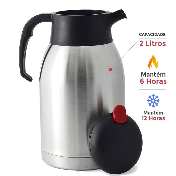 Encontraproduto.com.br - Garrafa Wincy Isotérmica 2 Litros Inox IXB1652 (Mp)