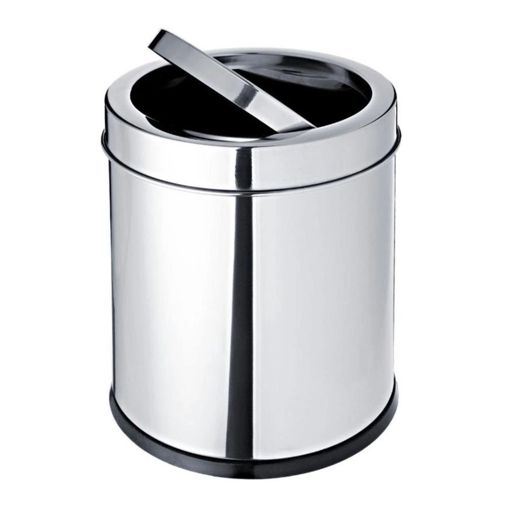 Encontraproduto.com.br - Lixeira C/ Basculante 3L 17x23cm em Aço Inox Wincy