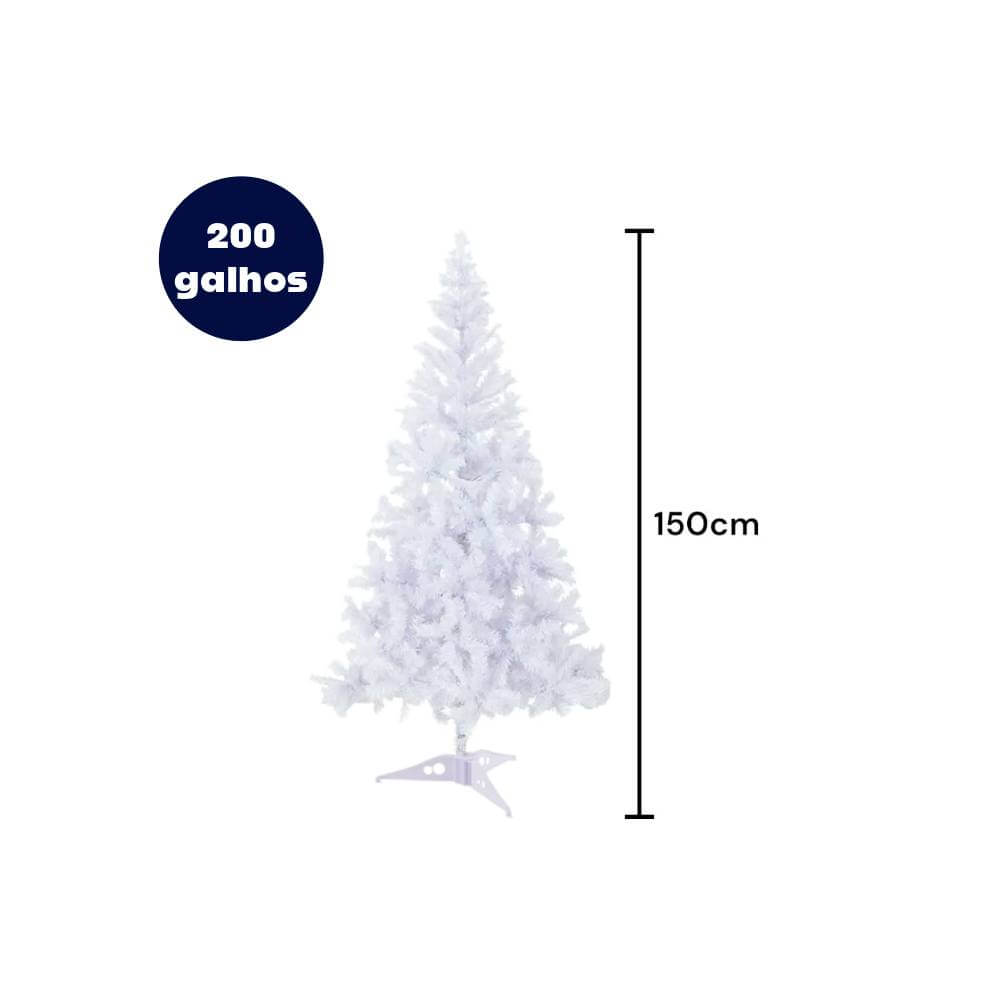 Encontraproduto.com.br - Árvore De Natal Branca 150cm Selenita 200 Galhos - Wincy