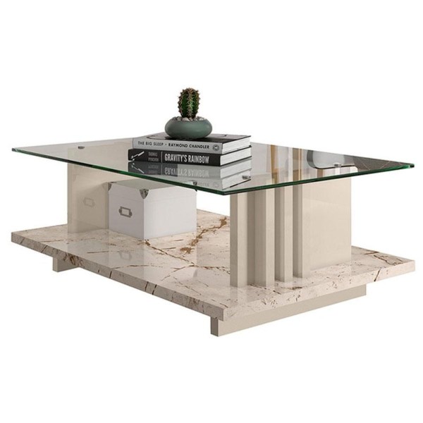 Mesa De Centro Frizz Calacata Off White - Madetec