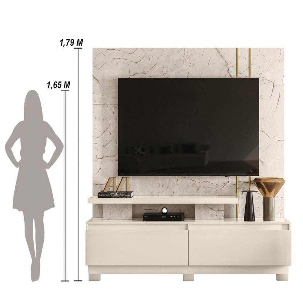 Encontraproduto.com.br - Estante home para TV até 75 Polegadas 2 Gavetas com Pes New Madetec