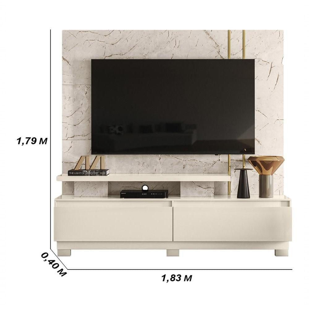 Encontraproduto.com.br - Estante home para TV até 75 Polegadas 2 Gavetas com Pes New Madetec