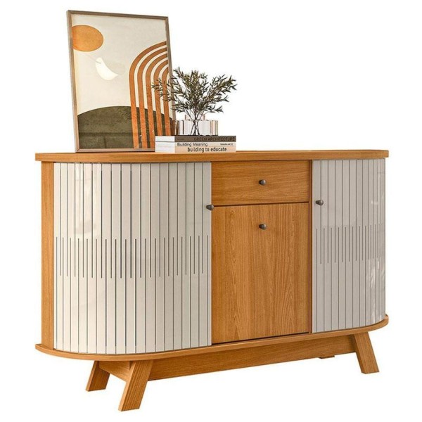 Encontraproduto.com.br - Aparador Para Sala Buffet Monza Cinamomo Off White - Madetec