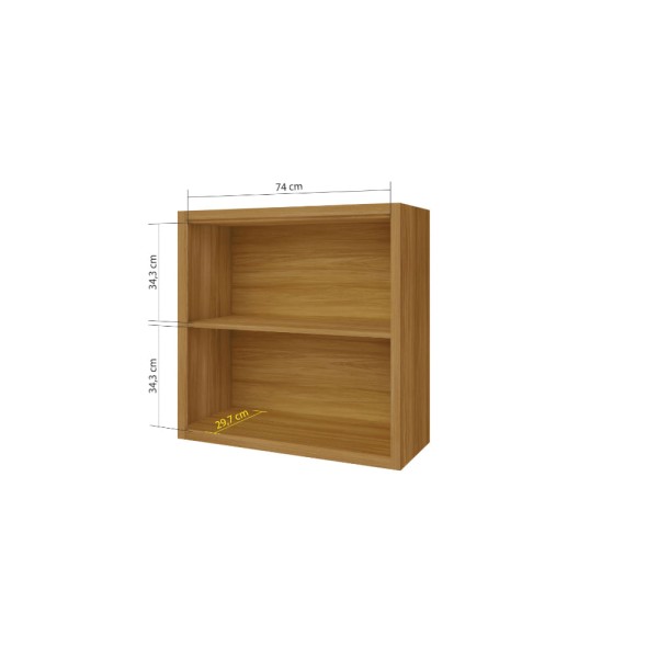 Encontraproduto.com.br - Armário Aéreo Imperatriz Nesher 80cm com 2 Portas basculantes - Freijó/Grafite