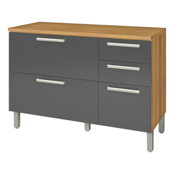 Balcão Nesher Burguesa Premium 120cm com Gaveta Organizadora - Freijó/Branco