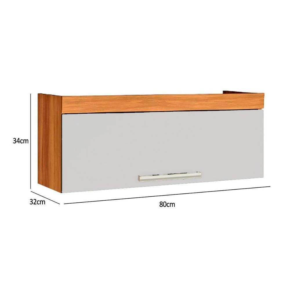 Encontraproduto.com.br - Armário Aéreo Geladeira Nesher Burguesa Premium 80cm - Freijó/Branco