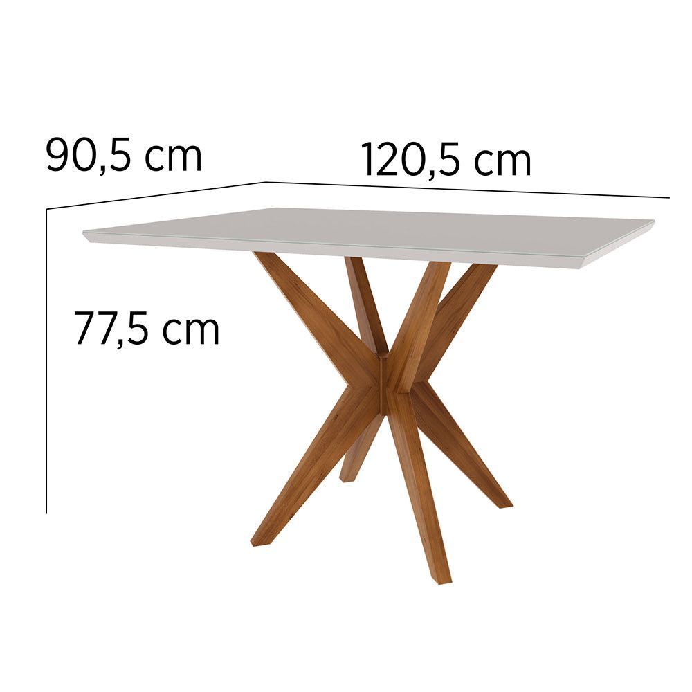 Encontraproduto.com.br - Conjunto Sala De Jantar Mesa Donna Com 4 Cadeiras Rainha Nesher Móveis Mel Natural-off White