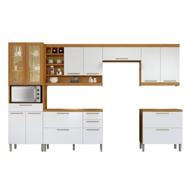 Cozinha 6 Peças Nesher Burguesa Premium 100% Mdf Freijó-branco