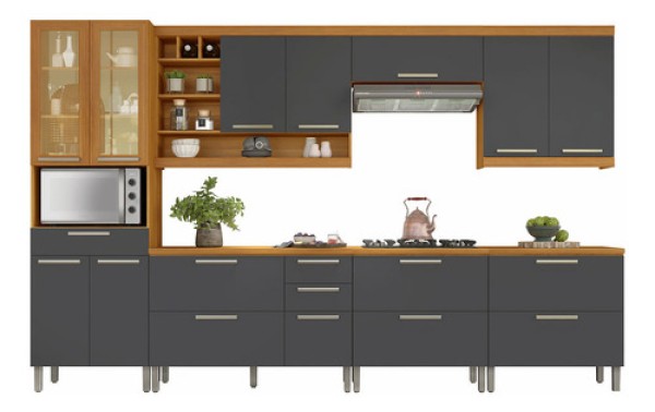 Encontraproduto.com.br - Cozinha 7 Peças Nesher Burguesa Premium 100% Mdf