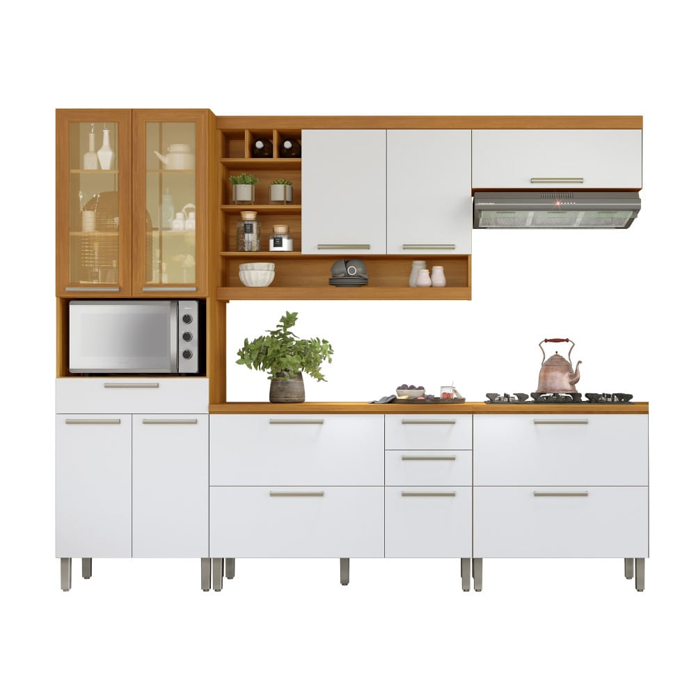 Cozinha 5 Peças Armario Geladeira Nesher Burguesa Premium 100% Mdf