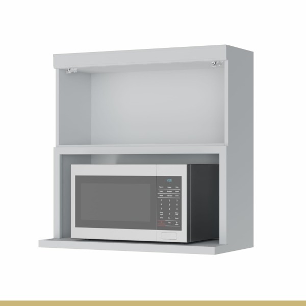 Encontraproduto.com.br - Armário Aéreo Nesher Marquesa com Basculante e Nicho para Micro-ondas - Branco