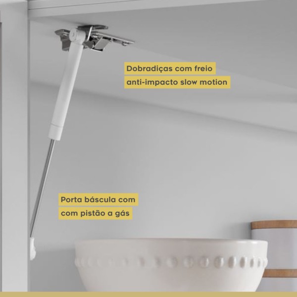 Encontraproduto.com.br - Armário Aéreo Nesher Marquesa com Basculante e Nicho para Micro-ondas - Branco