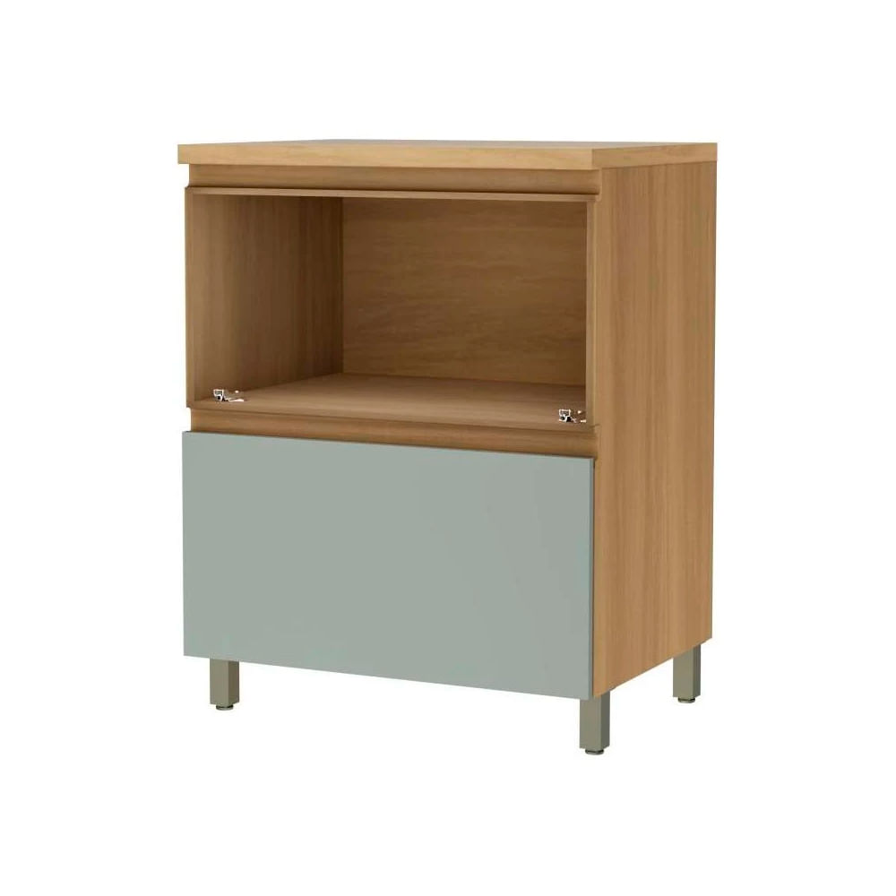 Encontraproduto.com.br - Balcão Nesher Rainha 80cm com Gaveta - Nature/Verde