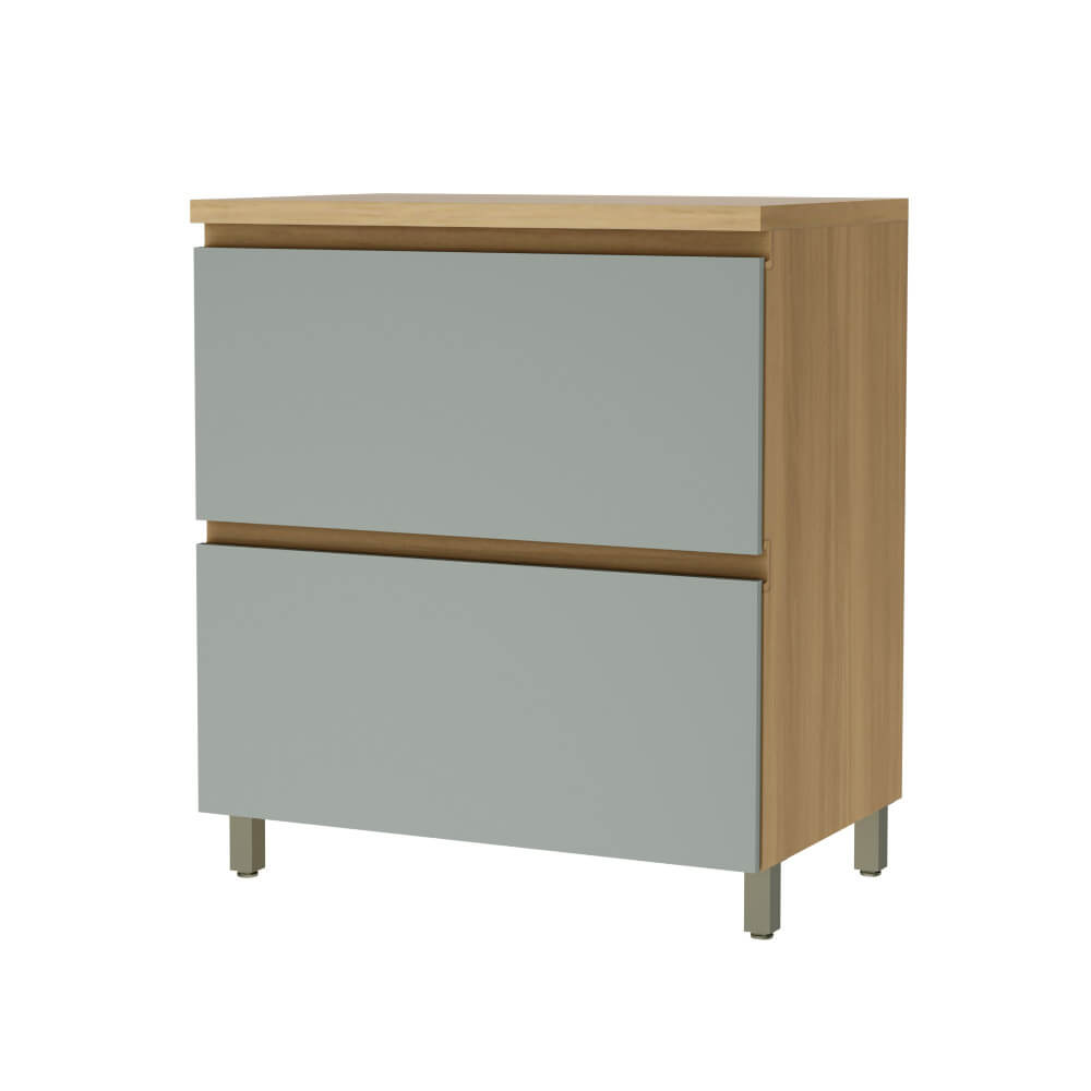 Encontraproduto.com.br - Balcão Nesher Rainha 80cm com Gaveta - Nature/Verde
