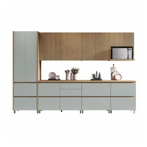 Cozinha 7 Peças 100% Mdf Rainha Nature-verde