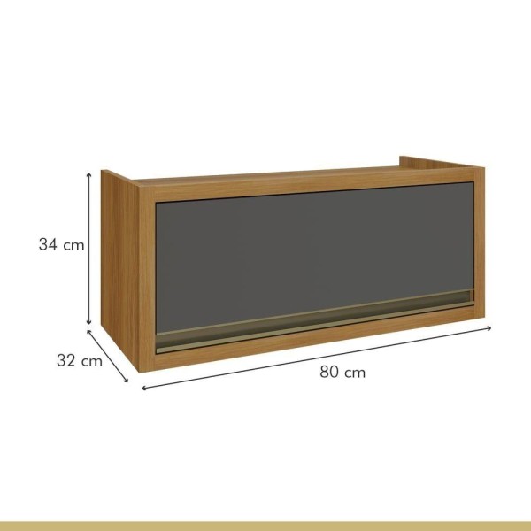 Encontraproduto.com.br - Cozinha 7 Peças Serviço Nesher Baronesa 100% Mdf Freijó-grafite