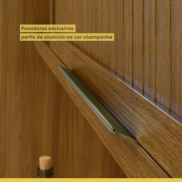 Encontraproduto.com.br - Cozinha Loft Nesher Imperatriz Com Ilha Gourm 100% Mdf Freijó-grafite