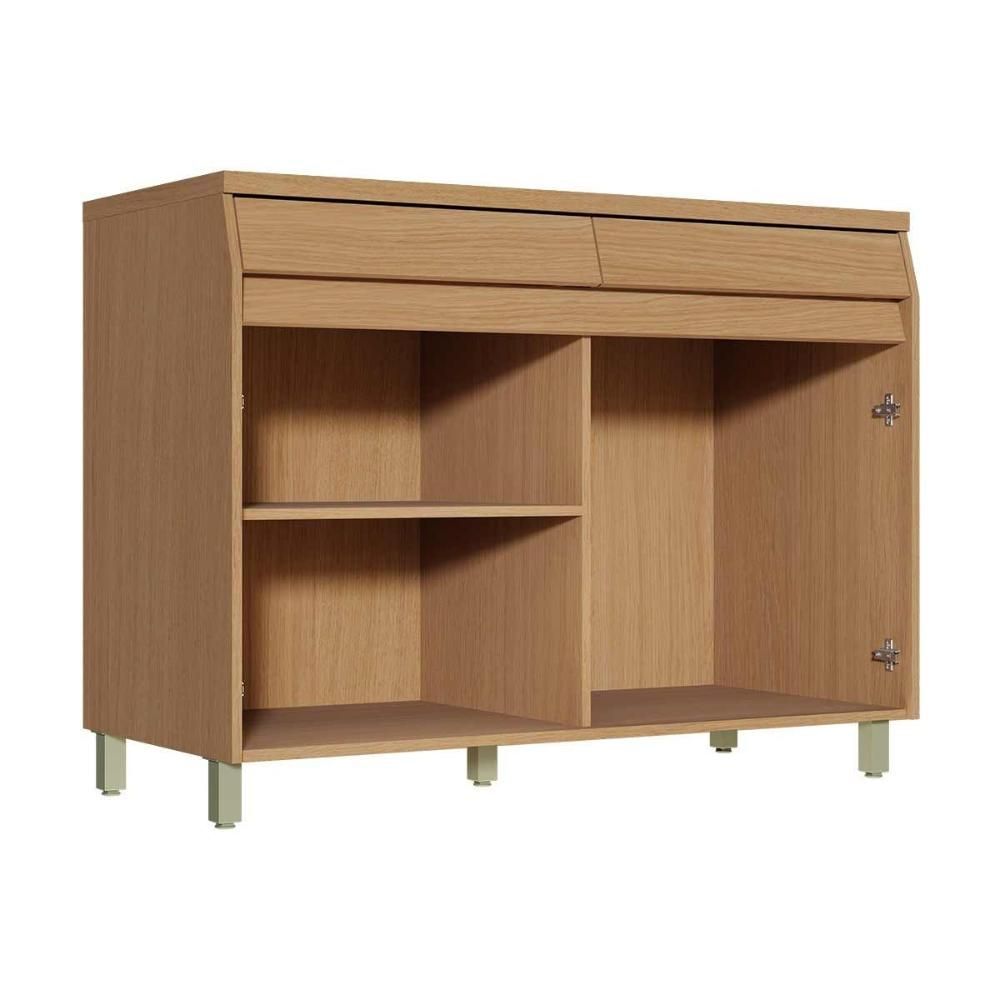 Encontraproduto.com.br - Balcão De Cozinha C/ Tampo Simone Mendes C/ 2 Portas E 2 Gavetas 120cm Carvalho/cinza - Nesher
