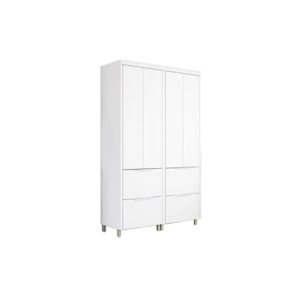 Encontraproduto.com.br - Armário Multiuso Lavanderia Marquesa Com 4 Portas E 4 Gavetas 140cm Branca Nesher